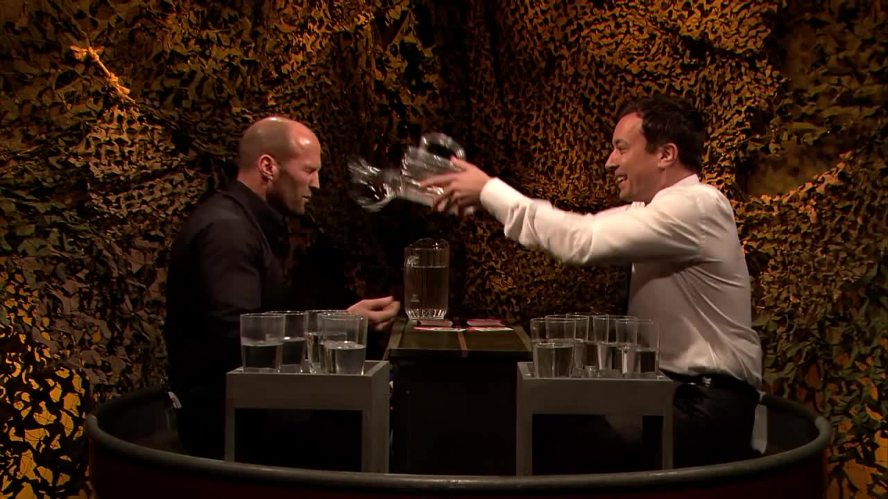 Water War With Jason Statham Late Night With Jimmy Fallon Coub The Biggest Video Meme Platform 