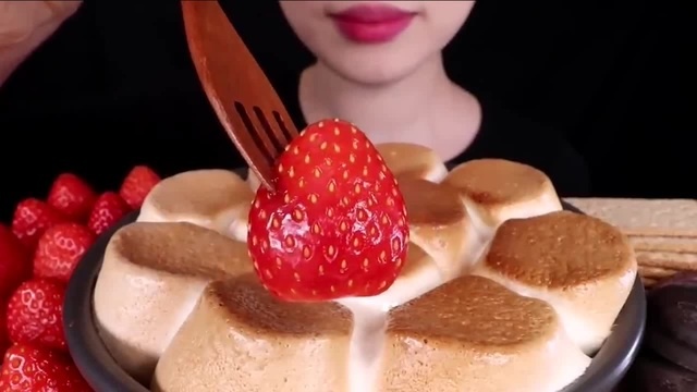 Asmr Mukbang｜nutella Smores Dip Strawberry Chocolate 누텔라 스모어딥 딸기