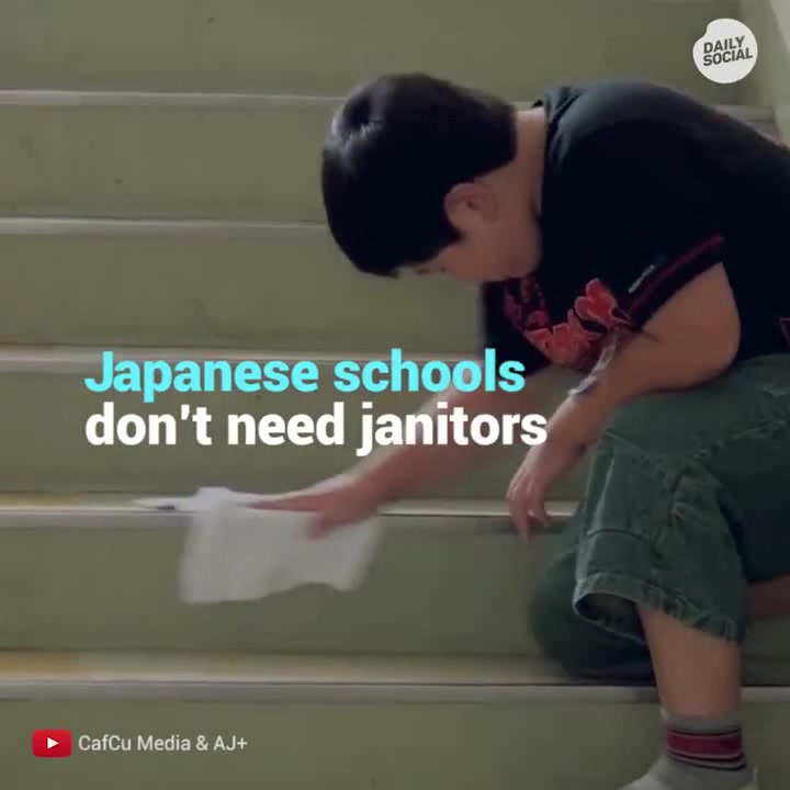 Most Japanese schools do not employ janitors or custodians. Coub
