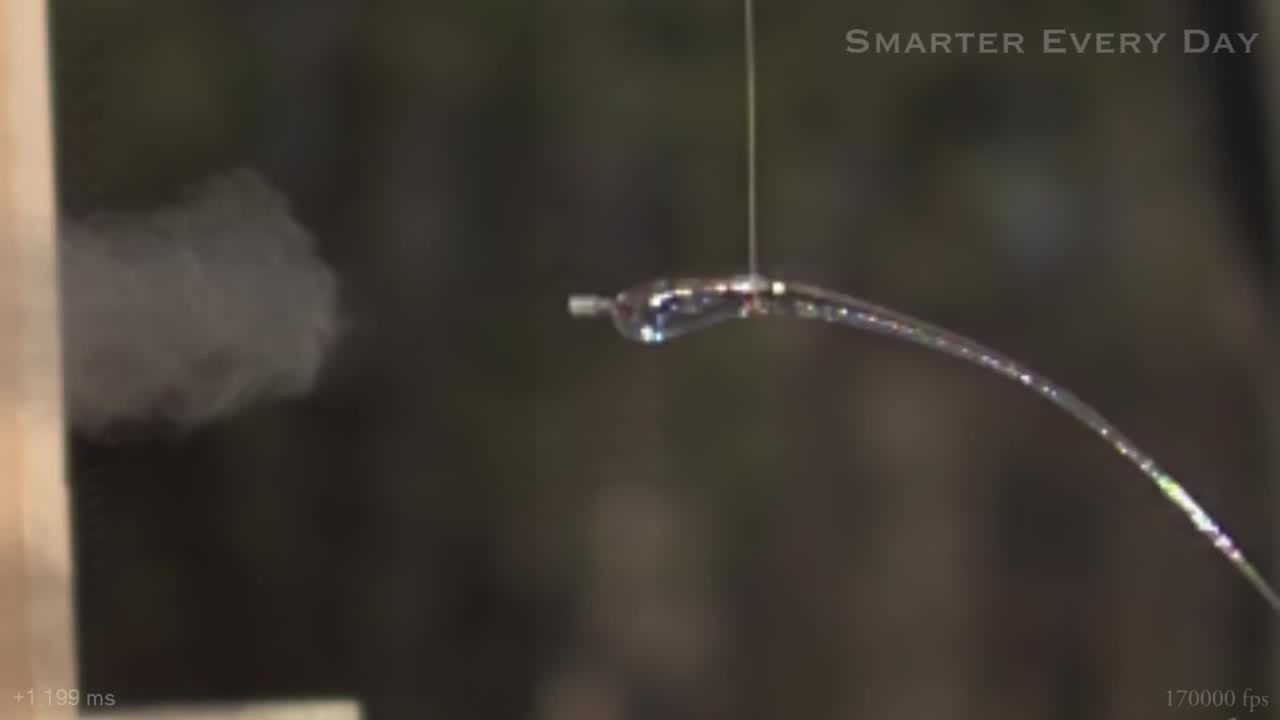 Bullet vs Prince Rupert's Drop at 150,000 fps Smarter Every Day 165