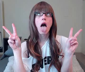 Ahegao Peace Sign