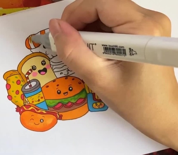Vẽ stickers đồ ăn thức uống cute đáng yêu, vẽ hình cute | Draw ...