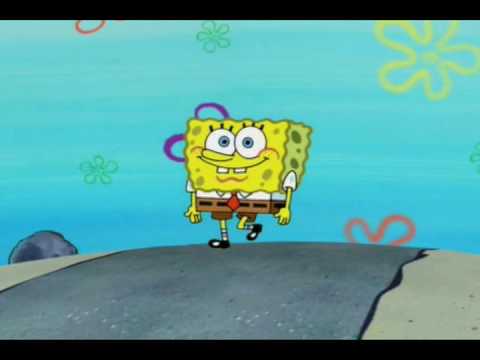 spongebob walking to work